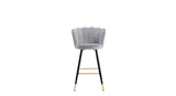 Grey Color Flower Counter Stool