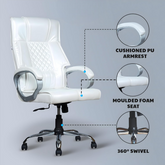 White Leatherette Boss Office Chair