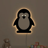 Baby Penguin Backlit Wooden Wall Décor
