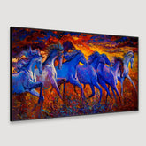 Legunt Furniture Big Panoramic Running Horses Abstract Design Canvas