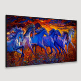 Legunt Furniture Big Panoramic Running Horses Abstract Design Canvas