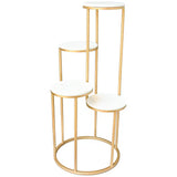 Metal Planter Stand With White Marble At Top