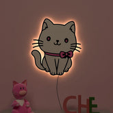 Cute Kitten Backlit Wooden Wall Décor