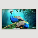 Peacock in Beautiful Forest Canvas Wall Hanging