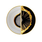 Geometric Asymmetric Round Print Painting On Canvas Set Of 2 Pieces
