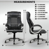 Black Leatherette Boss Office Chair | 360° Swivel, Tilting Locking Mechanism & Chrome Stand