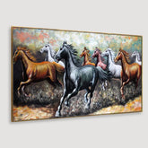 Legunt Furniture Big Panoramic Running Horses Abstract Design Canvas