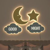 Good Night Moon & Star Backlit Wooden Wall Décor