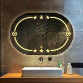 Beautiful Designer Twinkling Stars Pattern Bathroom Mirror With Led