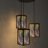 Circle Pattern Wooden Modern Lamp Hanging Ceiling Light For Home Decoration Living Room