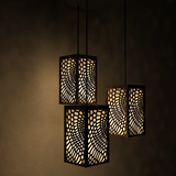 Circle Pattern Wooden Modern Lamp Hanging Ceiling Light For Home Decoration Living Room