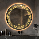 Infinity Round Pattern Shaped Led Bathroom Wall Mirror