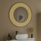 Modern Design Semi Spiral Round Led Bathroom Mirror