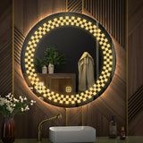 Classic Tringles Patten Shaped Led Rounded Shape Bathroom Wall Mirror
