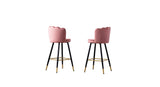 Pink Color Flower Counter Stool