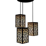 Wooden Ceiling Pendant Light Triangle Pattern Design Modern Lamp For Home Decoration Living Room