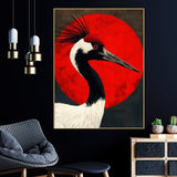 Red Crowned Crane Cotton Canvas Wall Painting