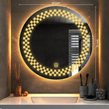 Classic Tringles Patten Shaped Led Rounded Shape Bathroom Wall Mirror