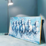Galloping Horses Acrylic Wall Painting – Luxury Horse Wall Art for Living Room