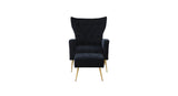 Black Danney Accent Chair With Ottoman