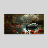 Easter Egg Swan Birds Boat Spectacle Canvas Printed Wall Paintings