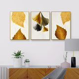 Lush Golden Leaves Frames Set Of 3