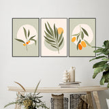 Exotic Flora Green Frames Set Of 3