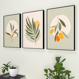 Exotic Flora Green Frames Set Of 3