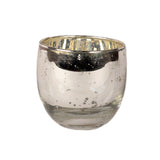 Big Silver Glass Votive Set of 4