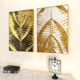 Intricacy Of Leaf Gold & White Art Frames Set Of 2