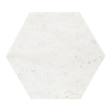 Hexagon Shape Marble Top Black Stand Side Table