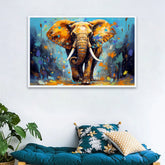 A Big Colorful Elephant Abstract Design Canvas Printed Wall Paintings & Arts