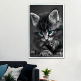 Beautiful Blue Eyed Baby Cat Home Office Decorative Canvas Wall Paintings
