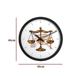 Law Scale Wooden Wall Clock for Lawyer's Office