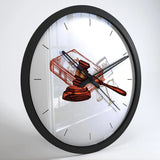 Graphical Wood Wall Clock for Lawyer's Office