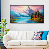 Beautiful Mountains with River Flow Landscape Canvas Printed Wall Paintings & Arts