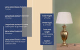Royal Brass Antique Trophy Table Lamp 27 Inches Height With Off White 14 Inches Diameter Lampshade