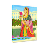 Rajasthani Madhubani Painting / Canvas Print Stretched on Wood Bars 61 x 41cm