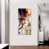 Beautiful Girl Playing Violin Wall Painting Wooden Framed 3 Pieces Canvas Painting