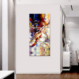 Beautiful Girl Playing Violin Wall Painting Wooden Framed 3 Pieces Canvas Painting