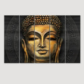 Buddha face abstract Painting and Framed on Wood Canvas Print Wall Painting