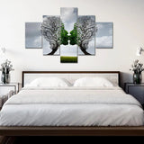 Tree of love Painting Wooden Framed 5 Pieces Canvas Wall Painting