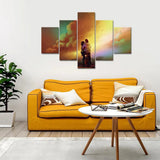 Romantic Couple Painting Wooden Framed 5 Pieces Canvas Wall Painting