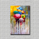 Colorful Rainy Season / Beautiful Design Canvas Printed Painting Stretched on Wood Bars 61 x 41cm