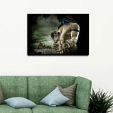 Mahadev landscape Painting / Shiva Canvas Printed Painting Stretched on Wood Bars 61 x 41cm