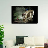 Mahadev landscape Painting / Shiva Canvas Printed Painting Stretched on Wood Bars 61 x 41cm