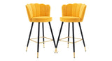 Yellow Color Flower Counter Stool