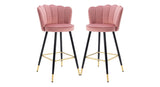 Pink Color Flower Counter Stool