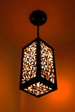 Unique Carved Wood Hanging Light - Modern Leaf Vine Design