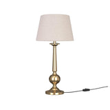 Table Lamp Brass Antique Gold 26 inches Height with Off White 12 inches Diameter Lampshade